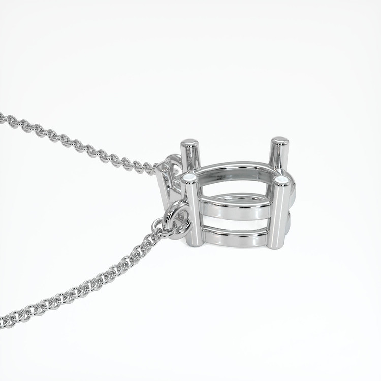 14K White Gold Solitaire Necklace Setting