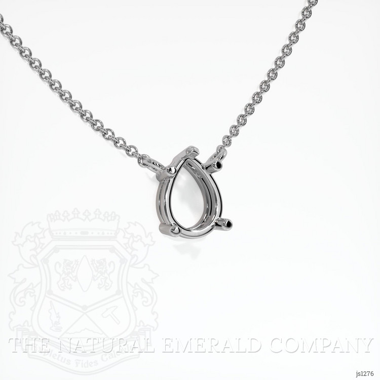 18K White Gold Solitaire Necklace Setting