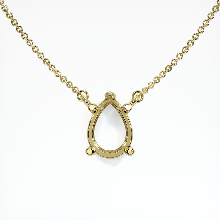 14K Yellow Gold Solitaire Necklace Setting