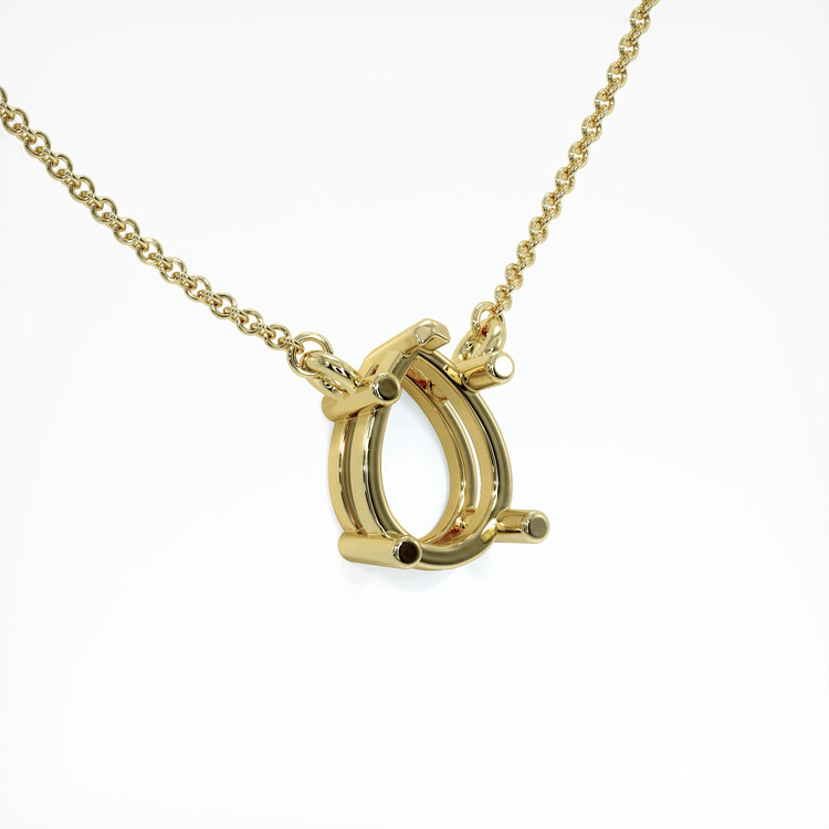 14K Yellow Gold Solitaire Necklace Setting