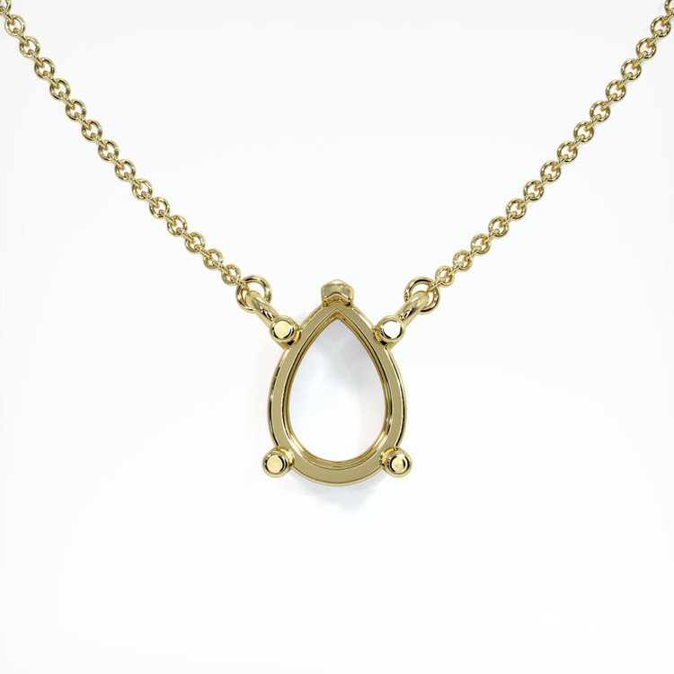 18K Yellow Gold Solitaire Necklace Setting
