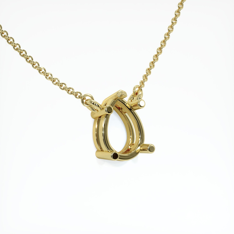 18K Yellow Gold Solitaire Necklace Setting