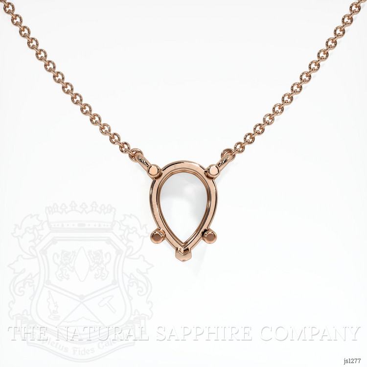 14K Rose Gold Solitaire Necklace Setting