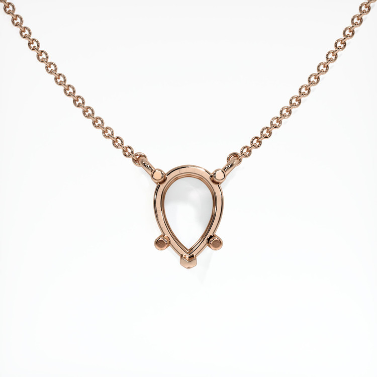 14K Rose Gold Solitaire Necklace Setting