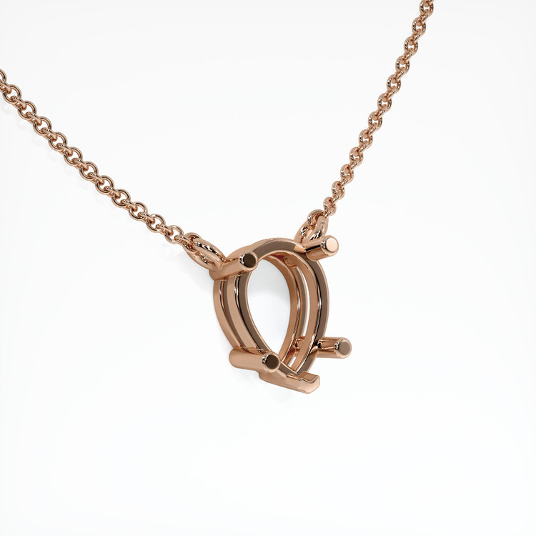 14K Rose Gold Solitaire Necklace Setting