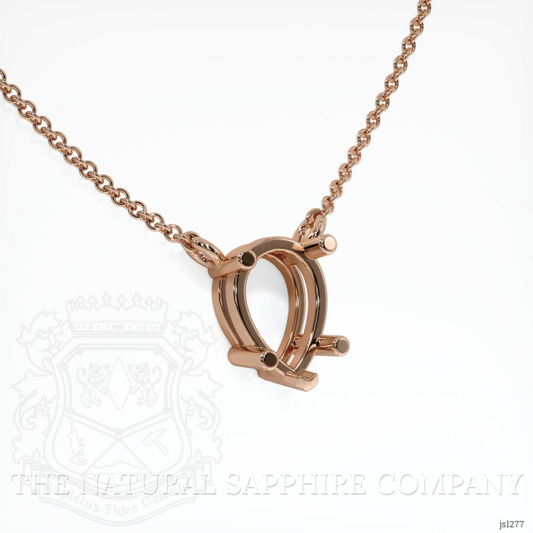 14K Rose Gold Solitaire Necklace Setting