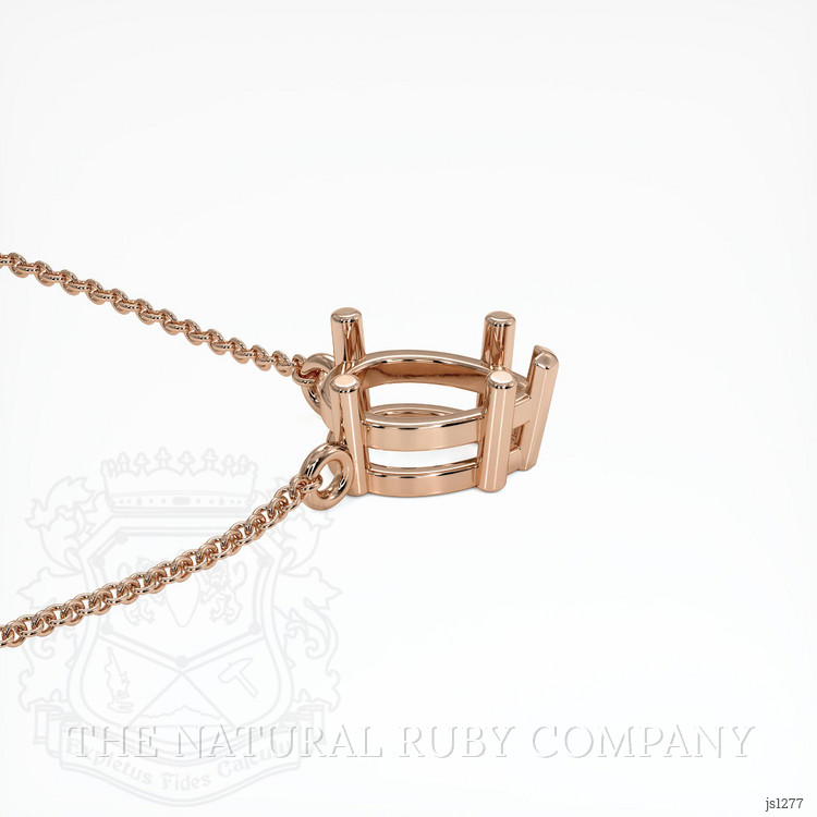 14K Rose Gold Solitaire Necklace Setting