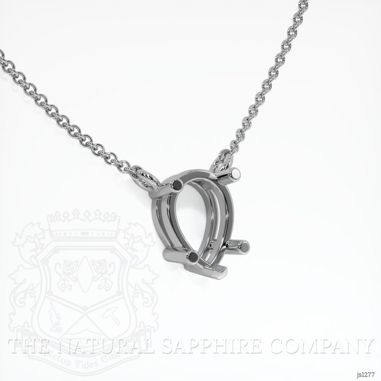 10K White Gold Solitaire Necklace Setting