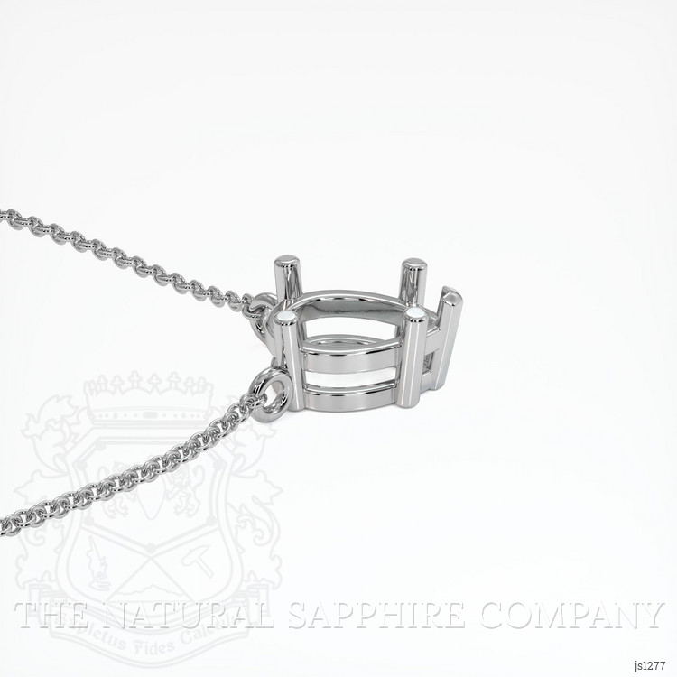 10K White Gold Solitaire Necklace Setting