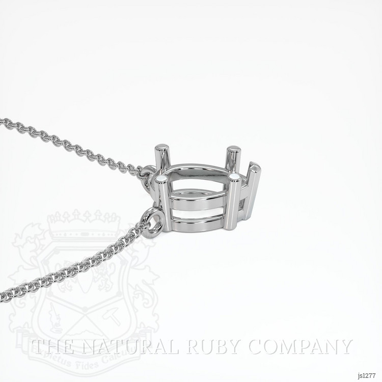 10K White Gold Solitaire Necklace Setting