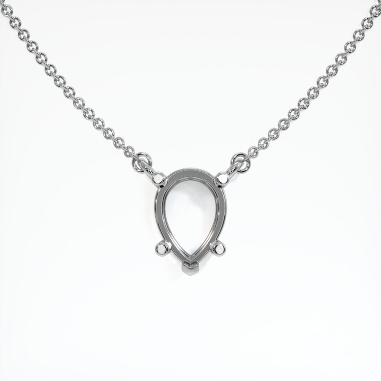 14K White Gold Solitaire Necklace Setting