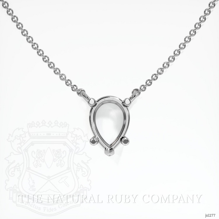 14K White Gold Solitaire Necklace Setting