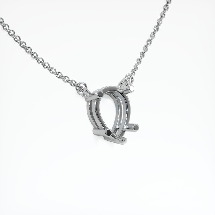 14K White Gold Solitaire Necklace Setting