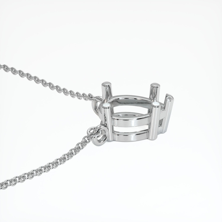14K White Gold Solitaire Necklace Setting