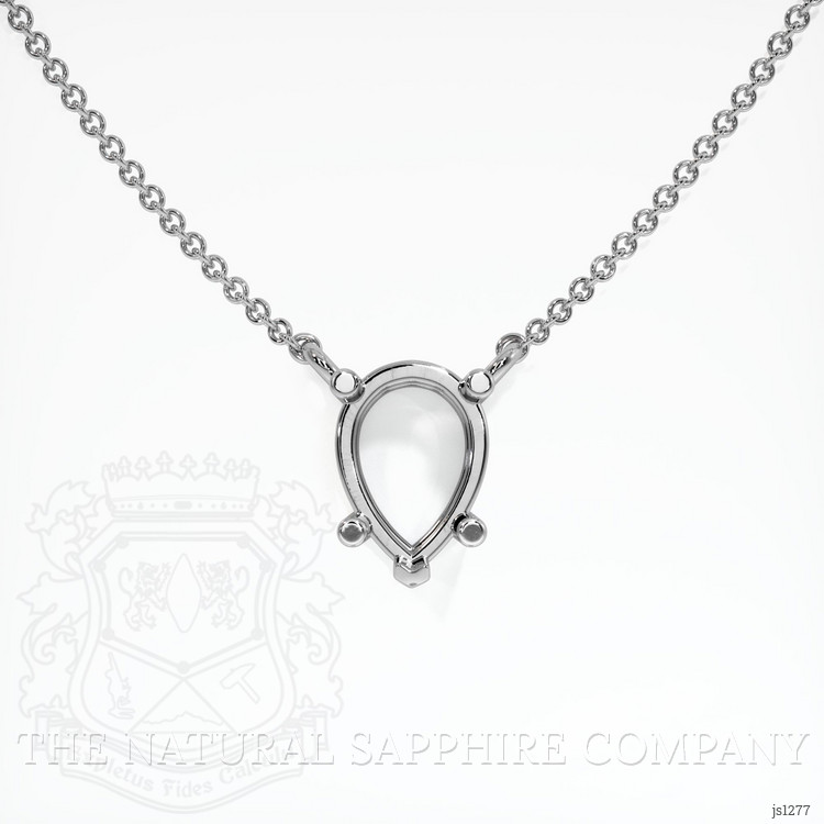 18K White Gold Solitaire Necklace Setting