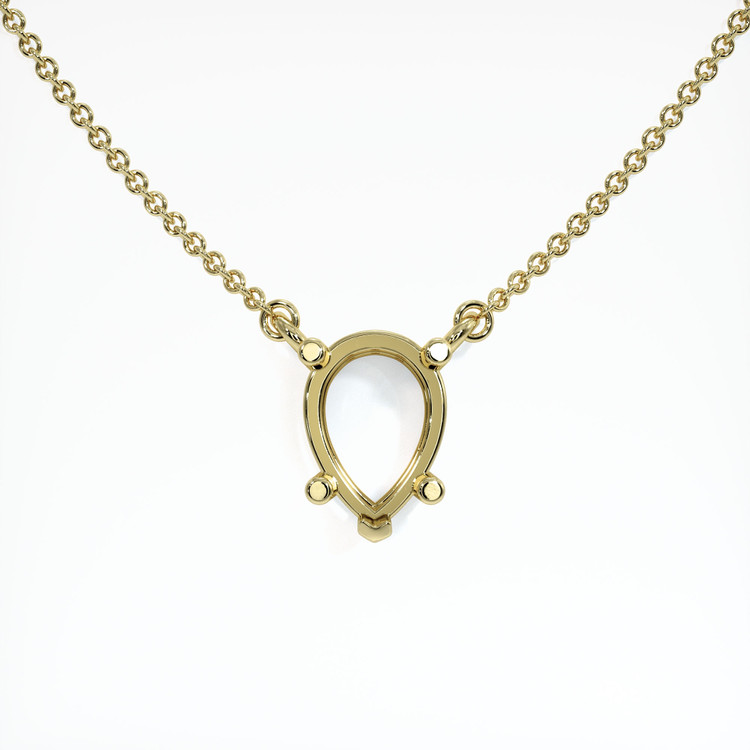 14K Yellow Gold Solitaire Necklace Setting