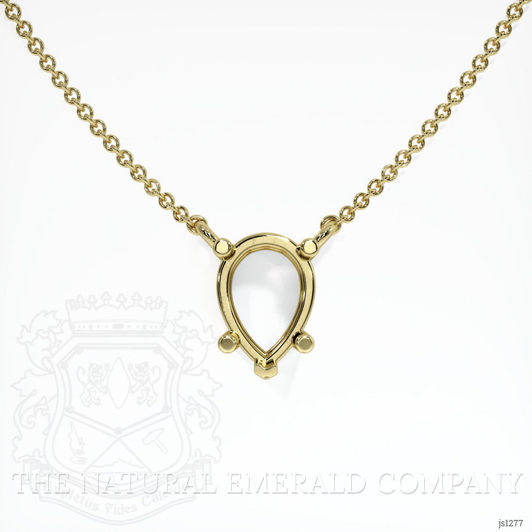 18K Yellow Gold Solitaire Necklace Setting