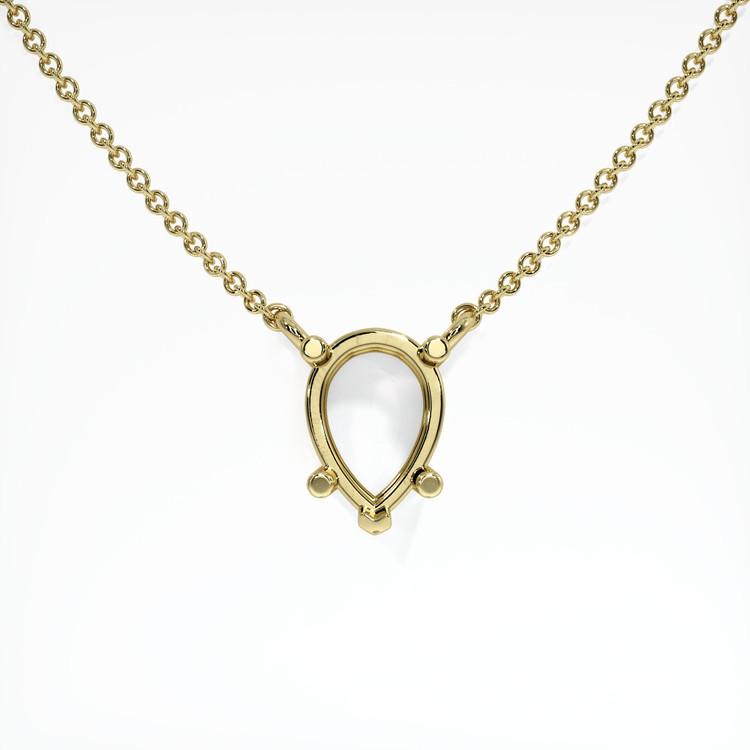 18K Yellow Gold Solitaire Necklace Setting