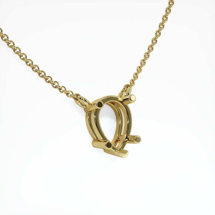 18K Yellow Gold Solitaire Necklace Setting