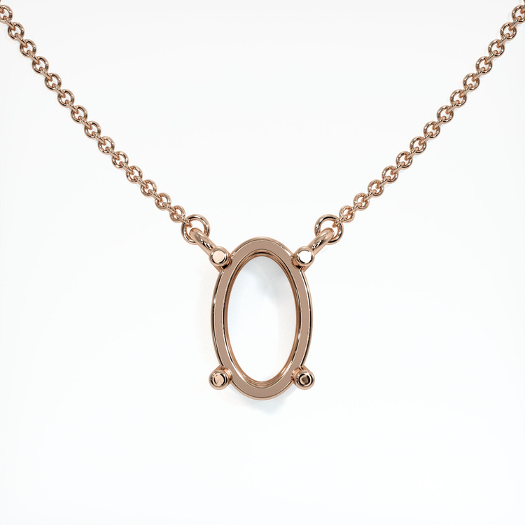 14K Rose Gold Solitaire Necklace Setting