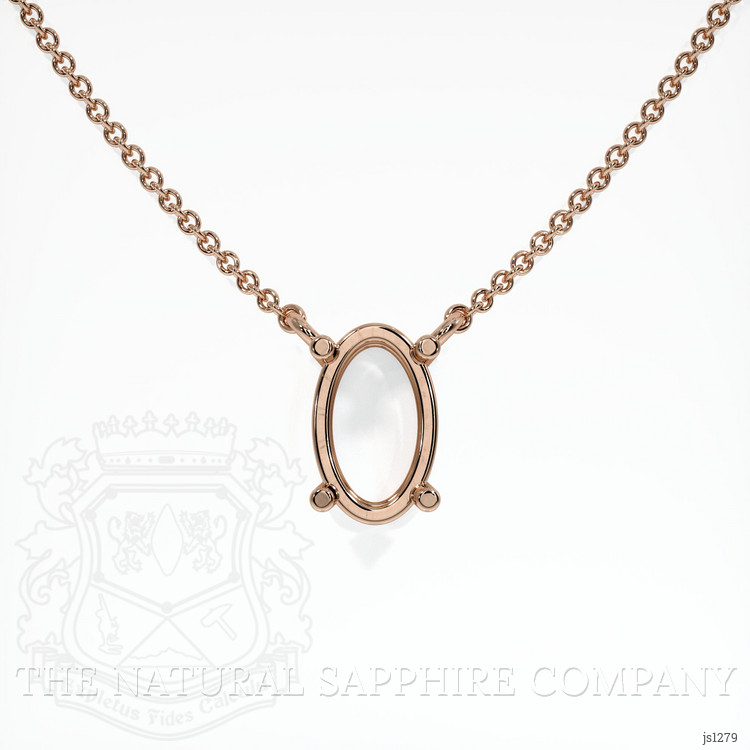 14K Rose Gold Solitaire Necklace Setting