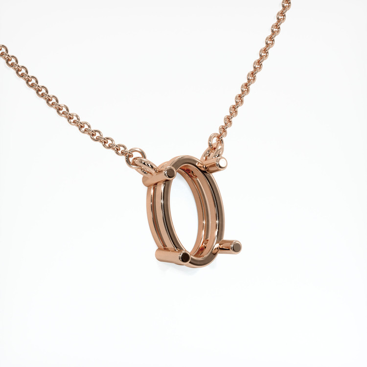 14K Rose Gold Solitaire Necklace Setting