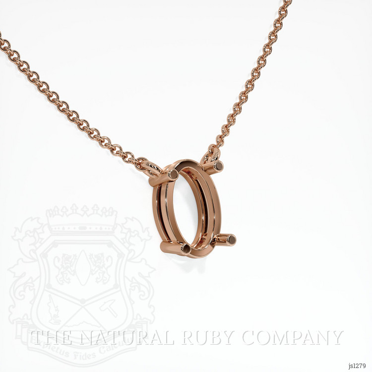 14K Rose Gold Solitaire Necklace Setting