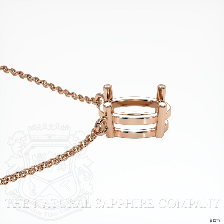 14K Rose Gold Solitaire Necklace Setting