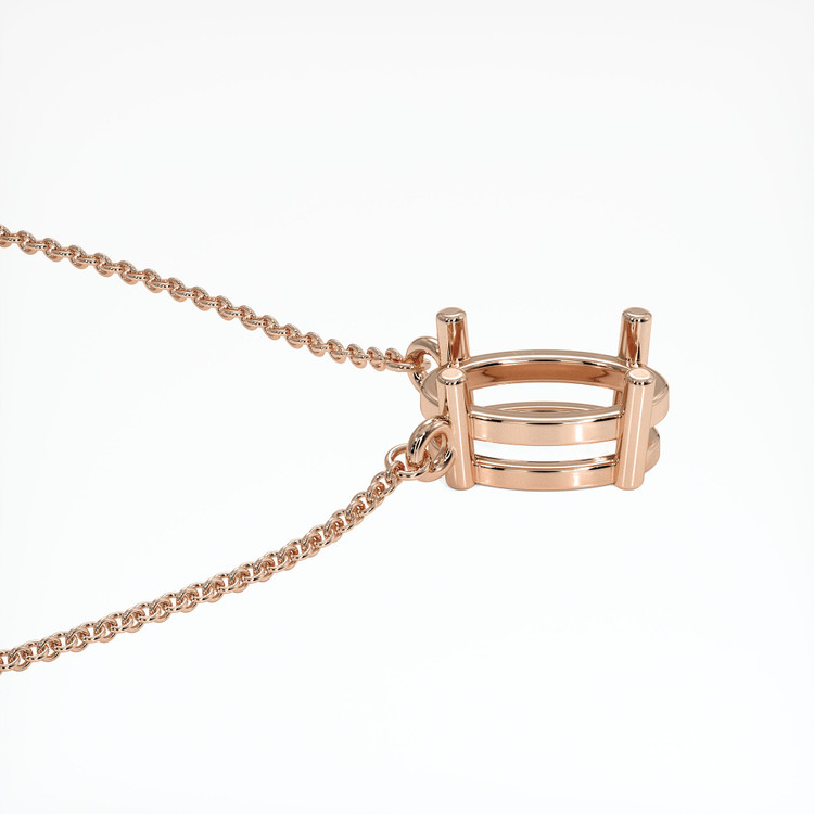 14K Rose Gold Solitaire Necklace Setting