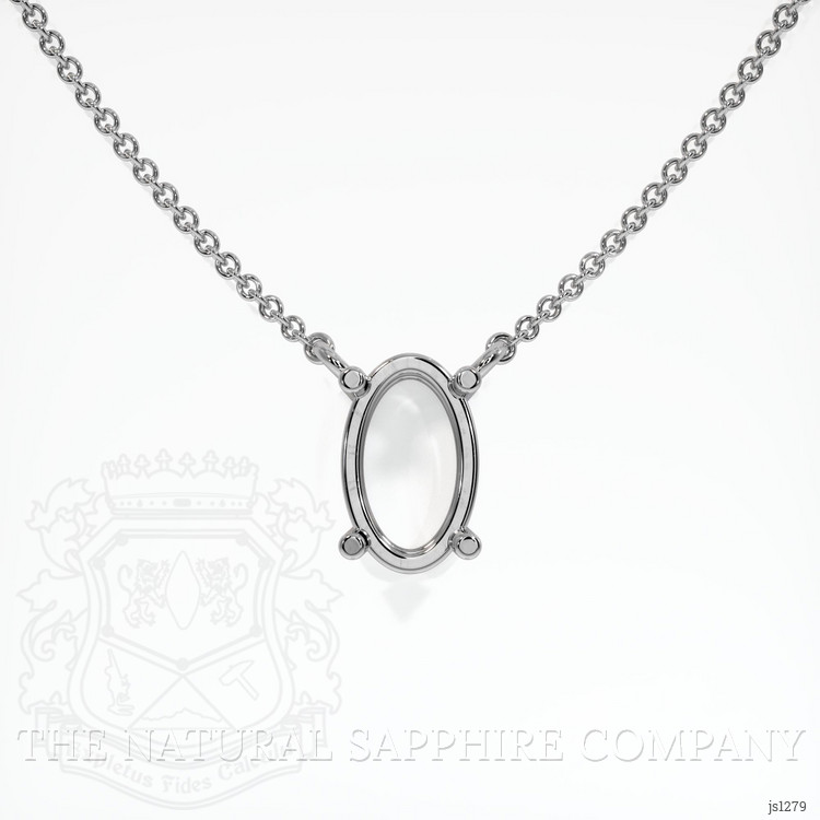 14K White Gold Solitaire Necklace Setting