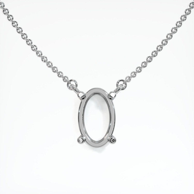14K White Gold Solitaire Necklace Setting