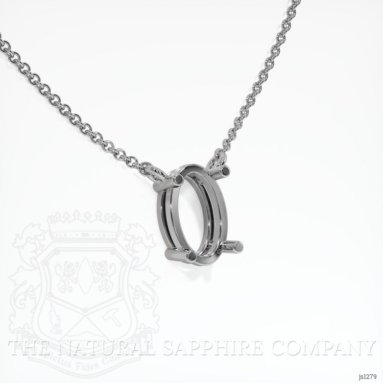 18K White Gold Solitaire Necklace Setting