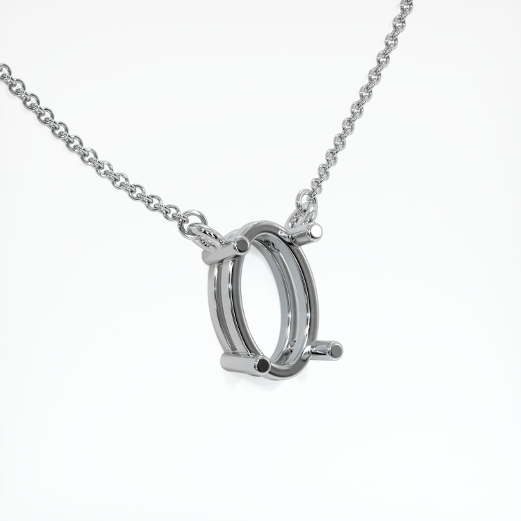 18K White Gold Solitaire Necklace Setting
