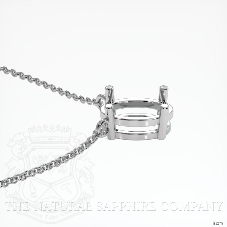 18K White Gold Solitaire Necklace Setting
