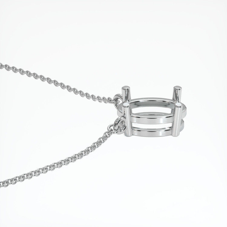 18K White Gold Solitaire Necklace Setting