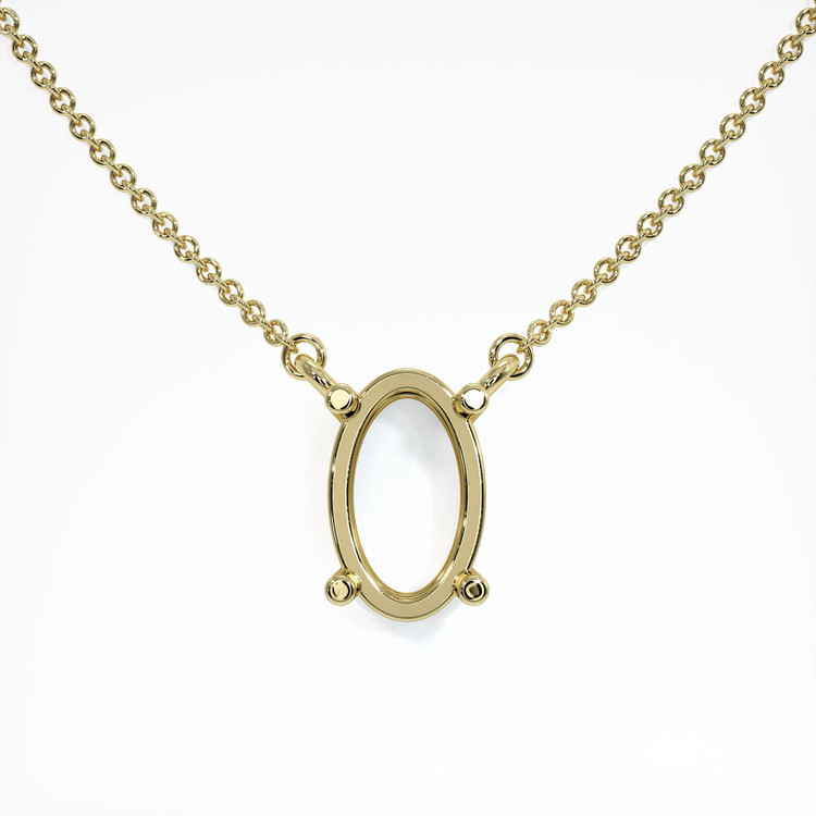 14K Yellow Gold Solitaire Necklace Setting