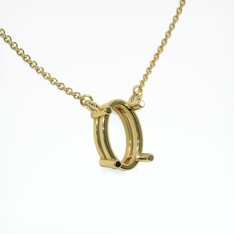 14K Yellow Gold Solitaire Necklace Setting