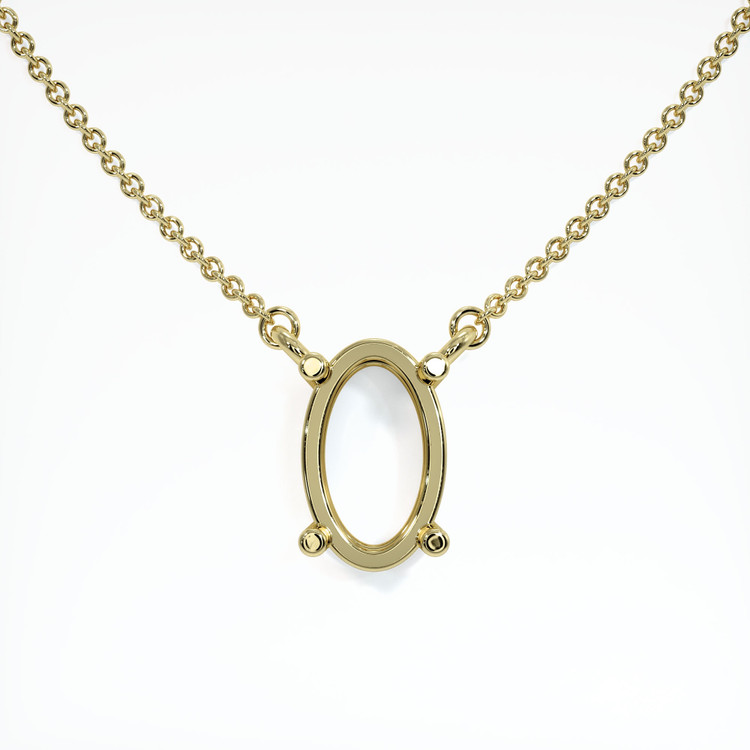 18K Yellow Gold Solitaire Necklace Setting