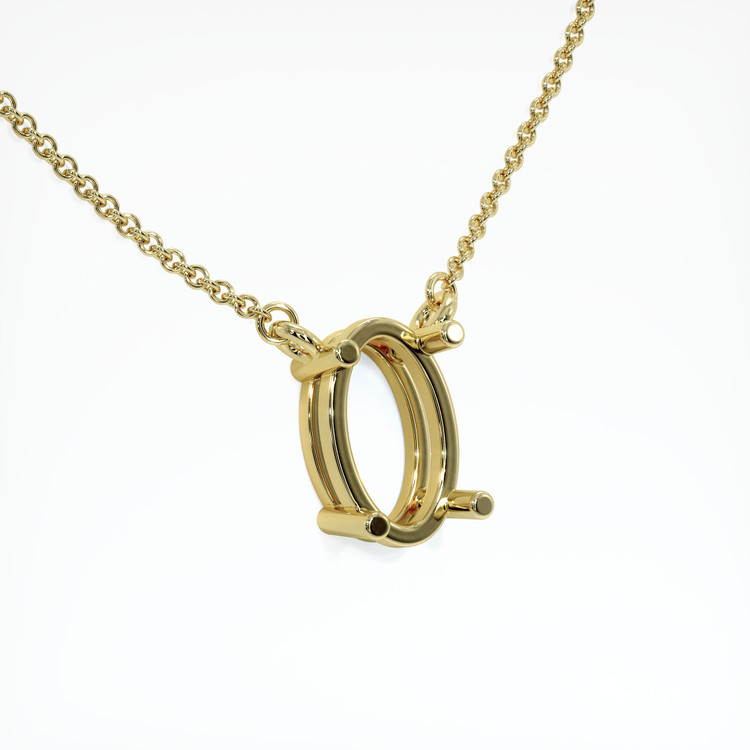 18K Yellow Gold Solitaire Necklace Setting