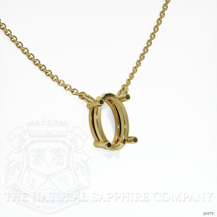 18K Yellow Gold Solitaire Necklace Setting