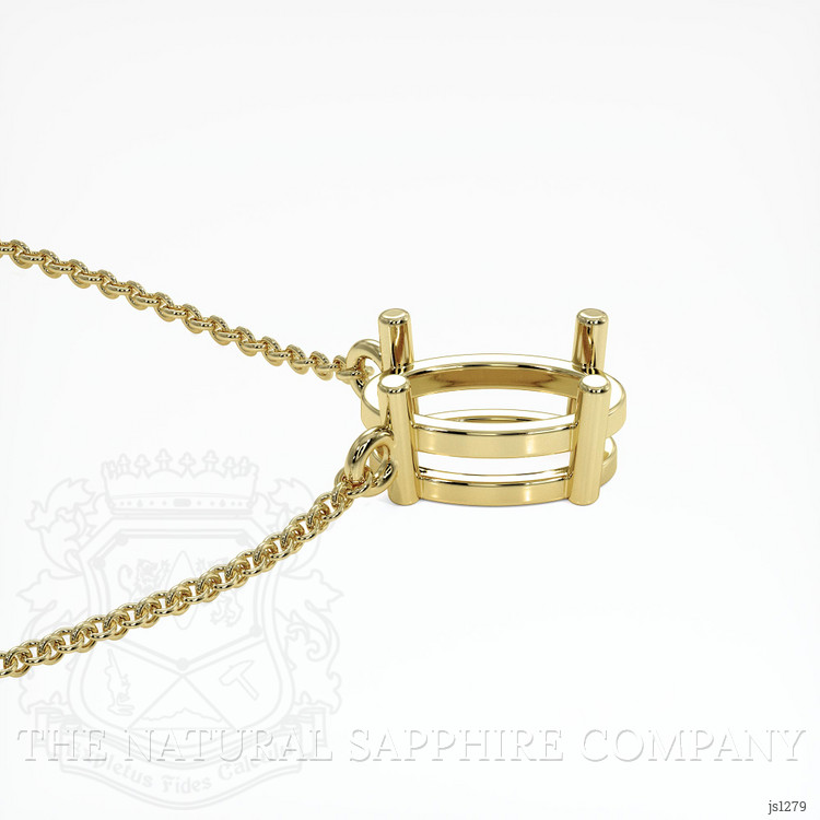18K Yellow Gold Solitaire Necklace Setting