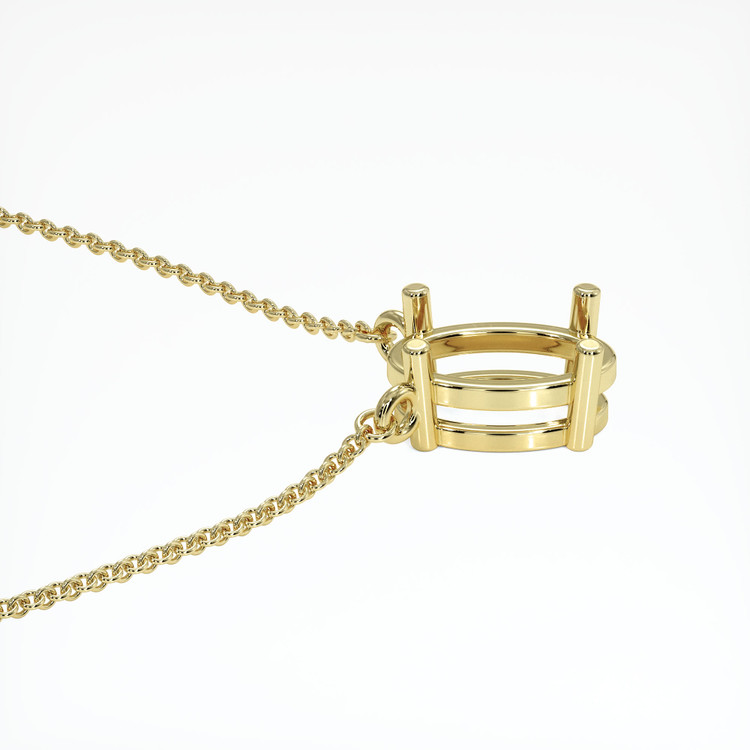 18K Yellow Gold Solitaire Necklace Setting