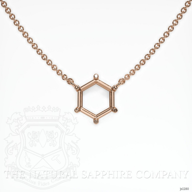 14K Rose Gold Solitaire Necklace Setting