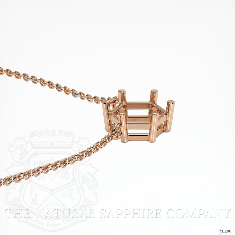 14K Rose Gold Solitaire Necklace Setting