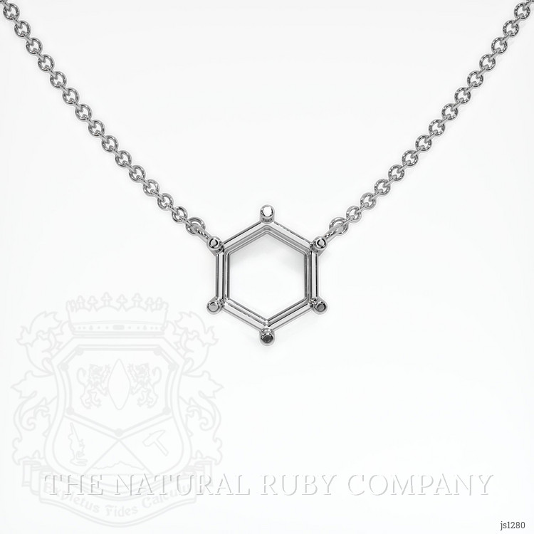 10K White Gold Solitaire Necklace Setting