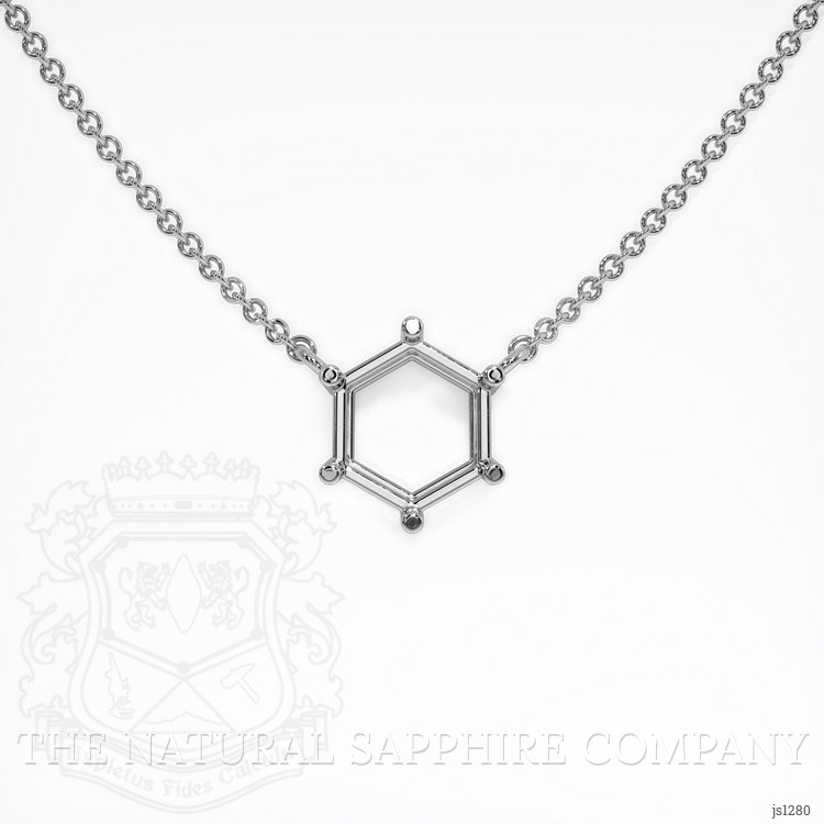 14K White Gold Solitaire Necklace Setting