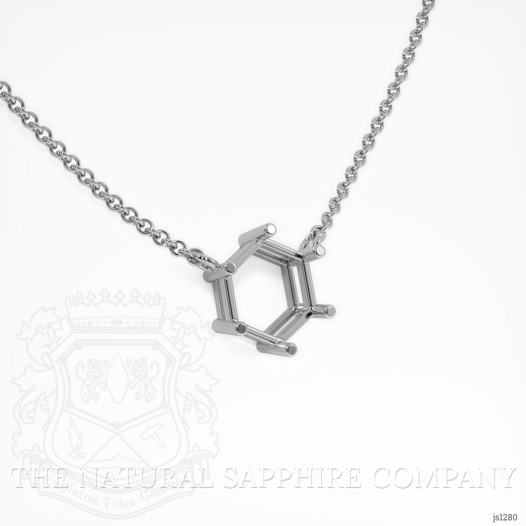 14K White Gold Solitaire Necklace Setting