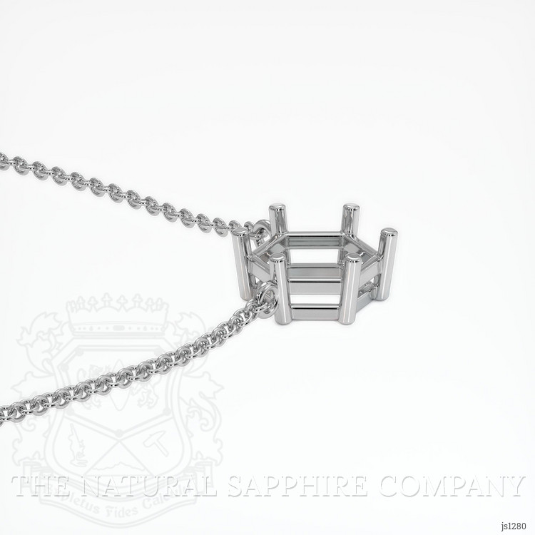 14K White Gold Solitaire Necklace Setting