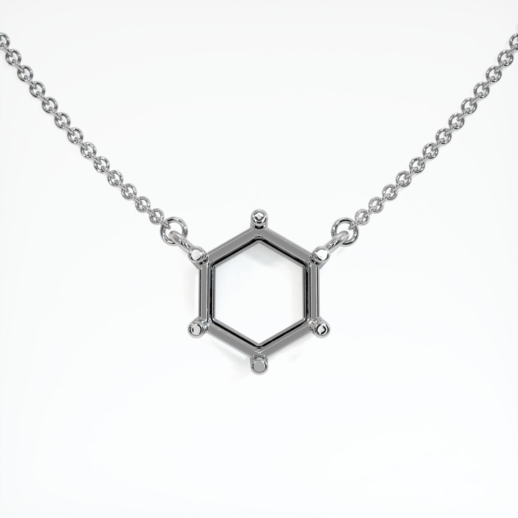 18K White Gold Solitaire Necklace Setting