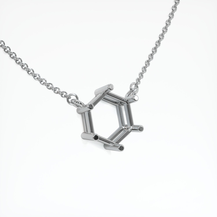 18K White Gold Solitaire Necklace Setting